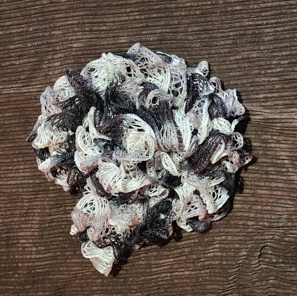 Handmade Ruffle Scarf ~ Shades of Gray